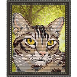 Рисунок на ткани "Полосатый кот"