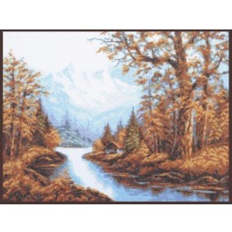 Набор для вышивания крестом "Пейзаж с горами"