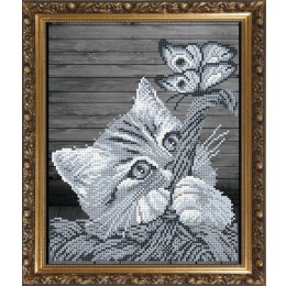 Рисунок на ткани "Котенок в корзинке"