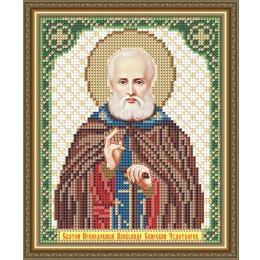 Рисунок на ткани "Святой Преподобный Аплександр Свирский Чудотворец"