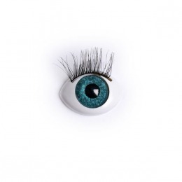 Глаза с ресницами зеленые 20х15 мм (10 шт)