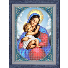 Рисунок на ткани для вышивания бисером и бусинами "Мадонна с младенцем"