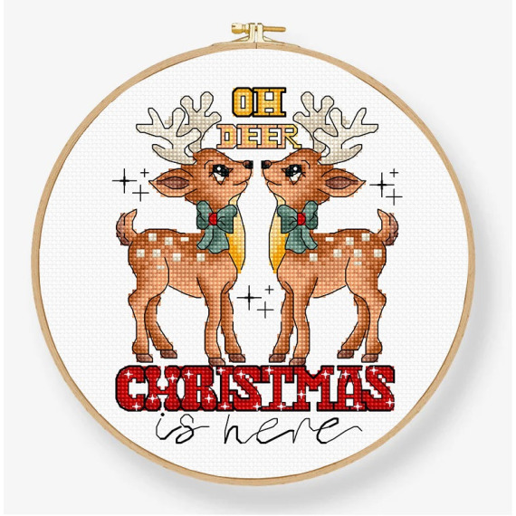 Набор для вышивания крестом "Oh Deer Christmas Is Here "