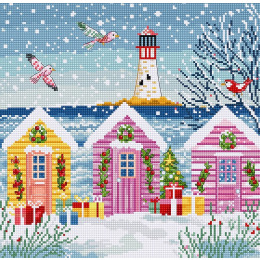 Набор для вышивания крестом "Snowy Sea Cottages"