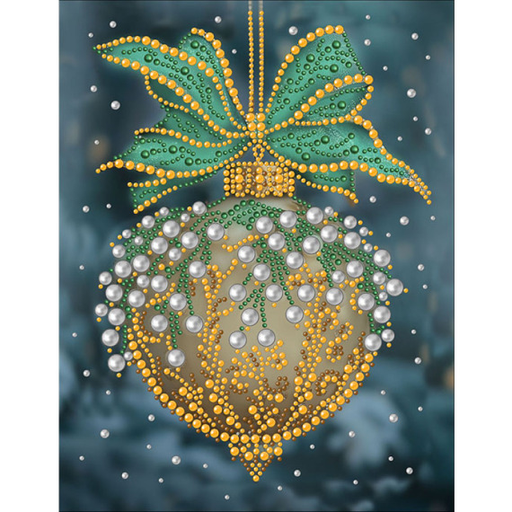 Рисунок на ткани для вышивания бисером и бусинами "Новогодние игрушки 10"