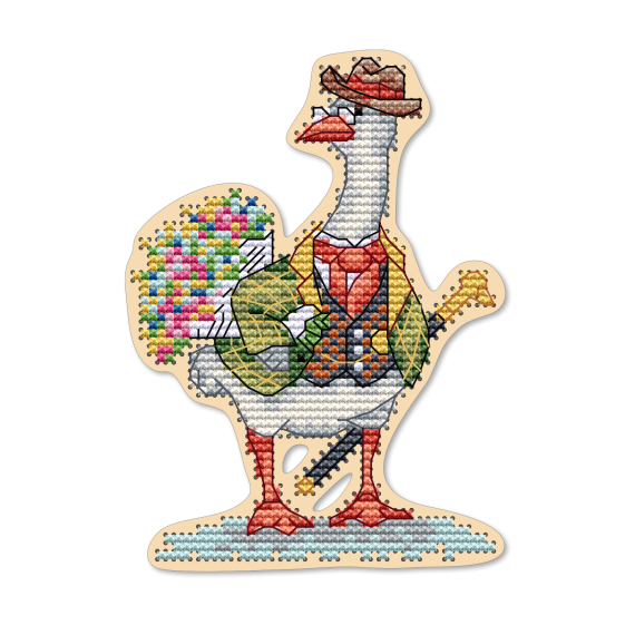 Набор для вышивания крестиком на деревянной основе «Мистер гусь»