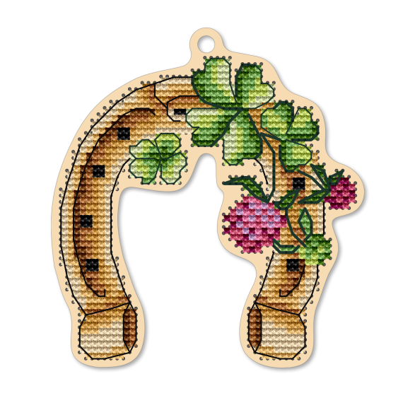 Набор для вышивания крестиком на деревянной основе «На счастье»