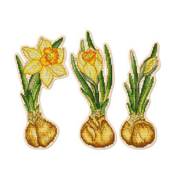 Набор для вышивания крестиком на деревянной основе «Нарциссы»