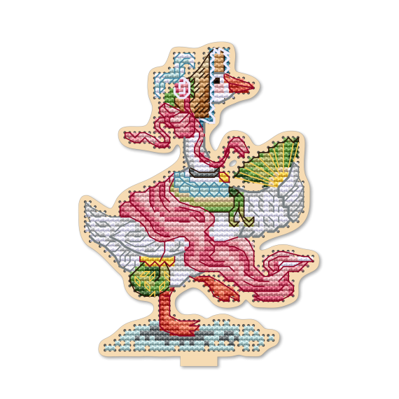 Набор для вышивания крестиком на деревянной основе «Мисс гусыня»