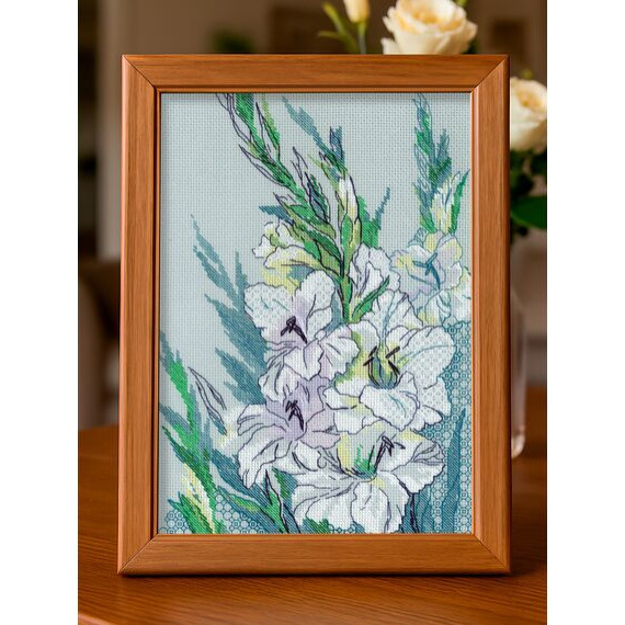 Набор для вышивания крестом "Белые гладиолусы"
