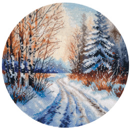  Набор для вышивания крестом "Заснеженная дорога"