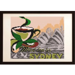 Рисунок на ткани "... на мятный чай в Сиднее"